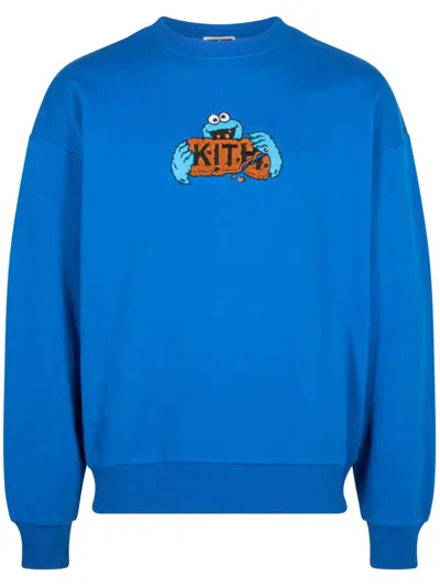 Kith Sesame Street Cookie Monster Nelson "voyage" Sweatshirt In 蓝色