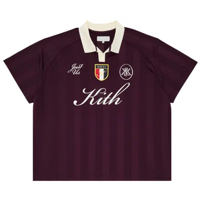 Pre-owned Kith Shadow Stripe Marcel Soccer Jersey 'rave' In Red