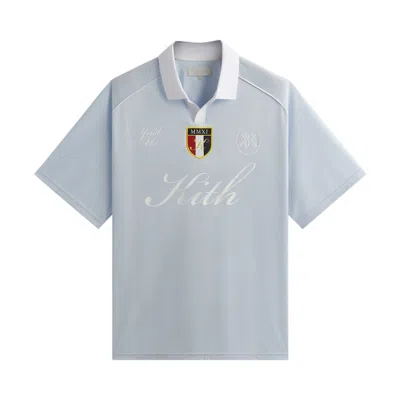 Pre-owned Kith Shadow Stripe Marcel Soccer Top 'light Indigo' In Blue