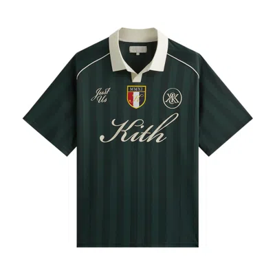 Pre-owned Kith Shadow Stripe Marcel Soccer Top 'stadium' In Green
