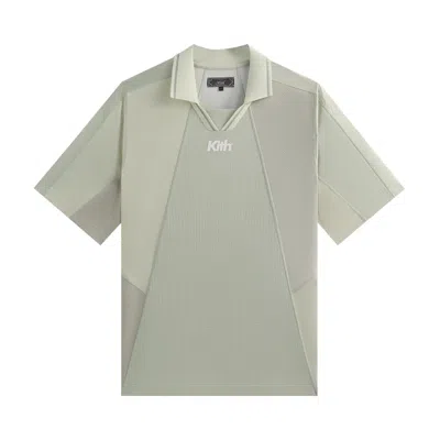 Pre-owned Kith Short Sleeve Panelled Otto Polo 'palais' | Green | Men's Size Xs