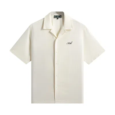 Pre-owned Kith Silk Cotton Thompson Camp Collar Shirt 'sandrift' | Cream | Men's Size S