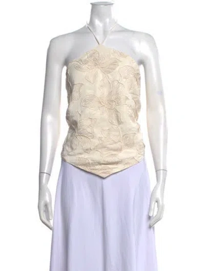 Pre-owned Kith Silk Floral Print Top W/ Tags In Neutrals