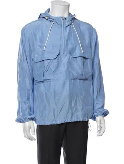 Pre-owned Kith Silk Jacket W/ Tags In Blue