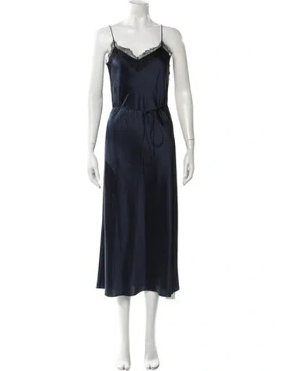 Pre-owned Kith Silk Long Dress In Blue