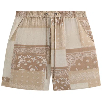 Pre-owned Kith Silk Lyocell Bandana Cedar Short 'canvas' | Tan | Men's Size Xxl In Brown