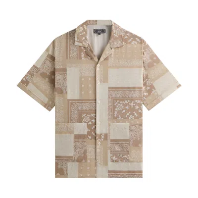Pre-owned Kith Silk Lyocell Bandana Reade Shirt 'canvas' | Tan | Men's Size Xl In Brown