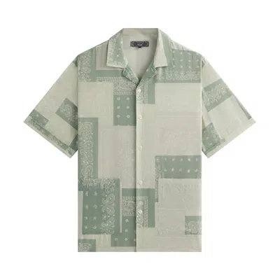Pre-owned Kith Silk Lyocell Bandana Reade Shirt 'realm' | Green | Men's Size M