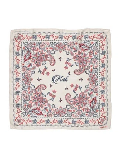 Pre-owned Kith Silk Paisley Print Scarf In Multi