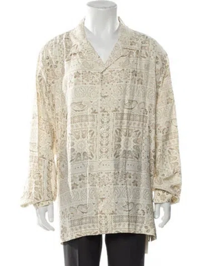 Pre-owned Kith Silk Paisley Print Shirt In Neutral
