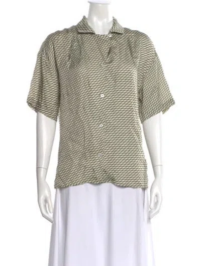Pre-owned Kith Silk Patterned Button-up Top In Multi
