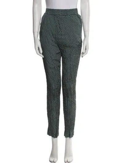 Pre-owned Kith Silk Skinny Leg Pants In Green