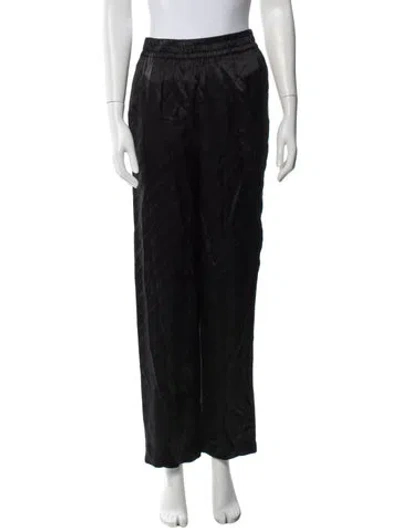 Pre-owned Kith Silk Wide Leg Pants In Black