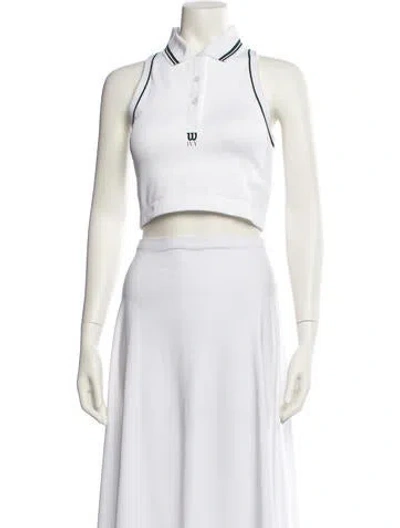 Pre-owned Kith Sleeveless Crop Top W/ Tags In White
