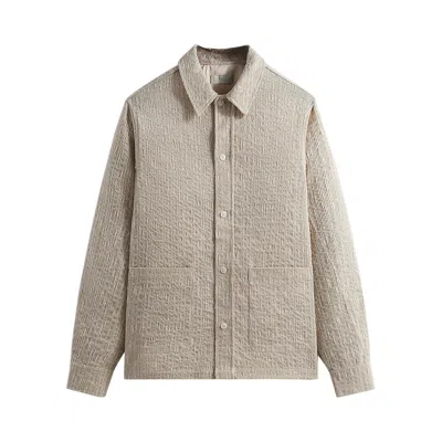 Pre-owned Kith Slub Boucle Boxy Collared Overshirt 'canvas' In Tan