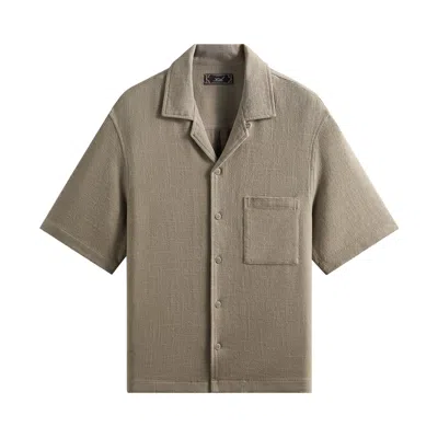 Pre-owned Kith Soft Woven Cropped Beckham Camp Collar Shirt 'folly' | Green | Men's Size S