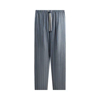 Pre-owned Kith Spun Silk Linen Stripe Idris Pant 'guide' | Blue | Men's Size Xxl