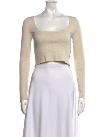 Pre-owned Kith Square Neckline Long Sleeve Crop Top W/ Tags In Neutral