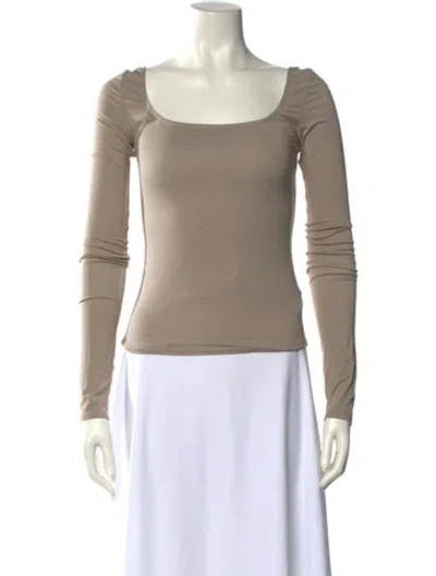 Pre-owned Kith Square Neckline Long Sleeve Top In Neutral