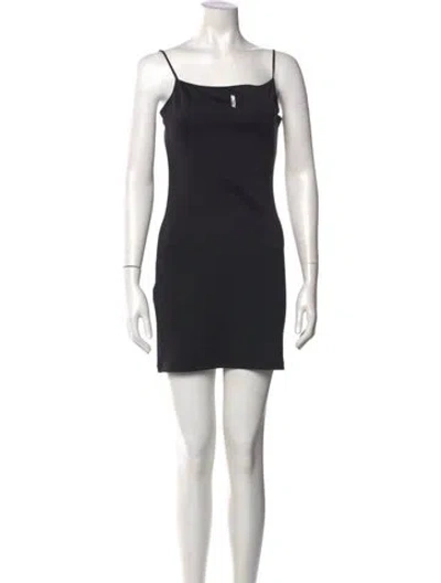 Pre-owned Kith Square Neckline Mini Dress In Black