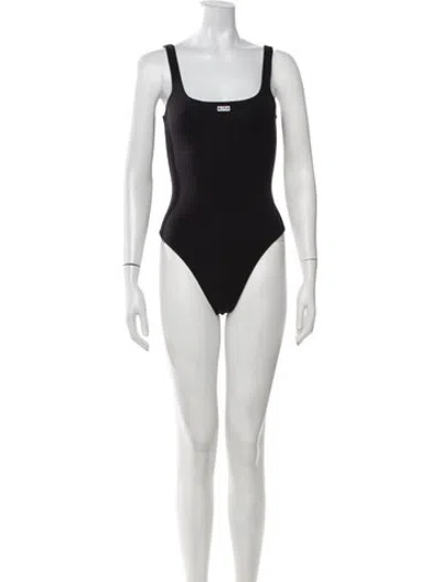Pre-owned Kith Square Neckline Sleeveless Bodysuit In Black