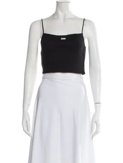 Pre-owned Kith Square Neckline Sleeveless Crop Top In Black