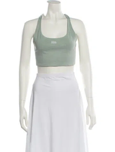 Pre-owned Kith Square Neckline Sleeveless Crop Top In Green