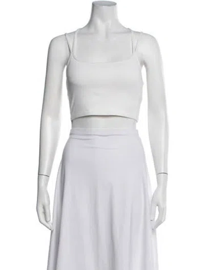 Pre-owned Kith Square Neckline Sleeveless Crop Top In White