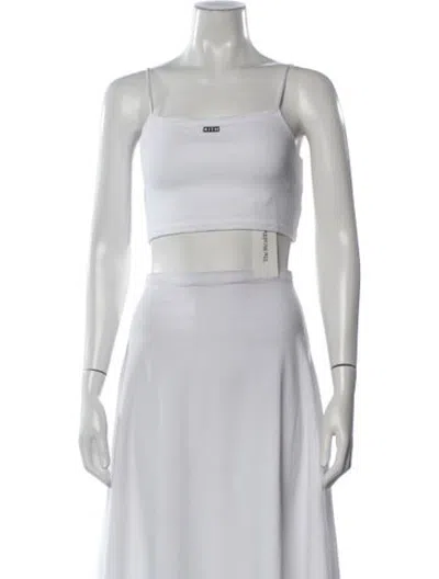 Pre-owned Kith Square Neckline Sleeveless Crop Top In White