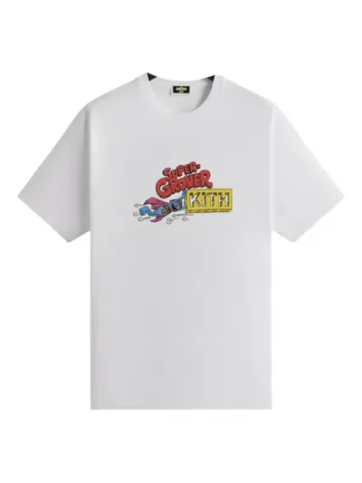 Kith Stadium Sesame Street Super Grover "white" T-shirt In Multi