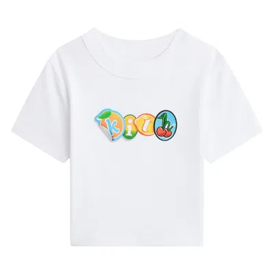 Pre-owned Kith Stickers Graphic Mulberry Ii Tee 'white' | Kid's Size Xl
