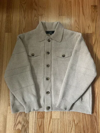 Pre-owned Kith Stiles Knit Trucker Jacket Plateau In Sand