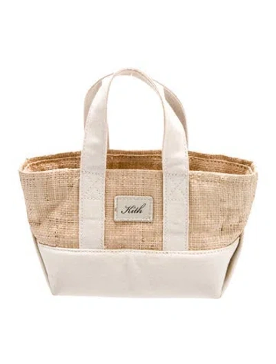 Pre-owned Kith Straw Top Handle Bag In Neutral
