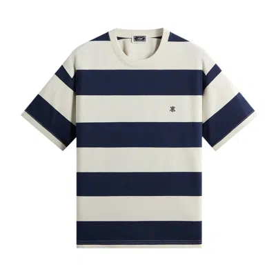 Pre-owned Kith Stripe Alex Ii Boxy Tee 'sandrift' | Cream | Men's Size M In White
