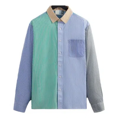 Kith Striped Berkeley Button Down Shirt 'prestige' In Animal Print
