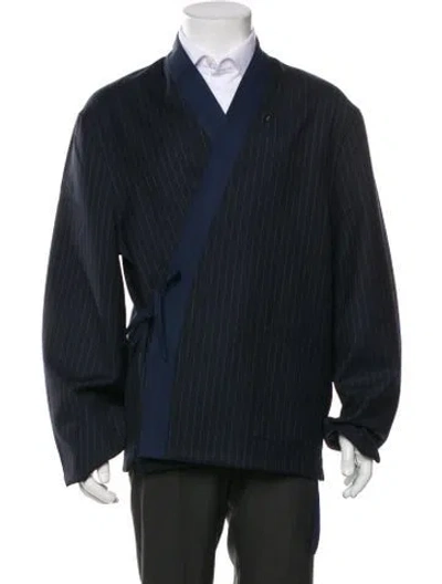 Pre-owned Kith Striped Blazer In Blue