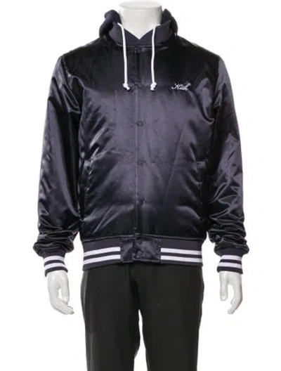 Pre-owned Kith Striped Bomber Jacket In Blue