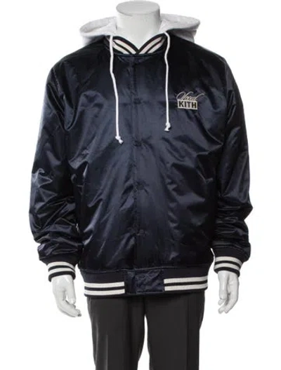 Pre-owned Kith Striped Bomber Jacket In Blue