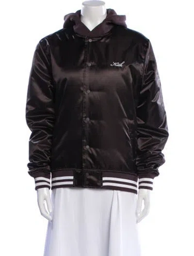 Pre-owned Kith Striped Bomber Jacket In Brown