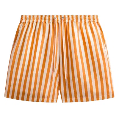 Pre-owned Kith Striped Cedar Short 'tiger' | Orange | Men's Size Xxl