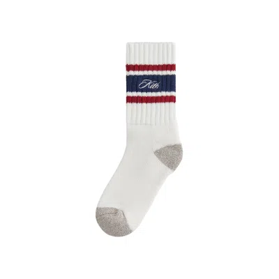 Pre-owned Kith Striped Chunky Crew Socks 'nocturnal' | White | Men's Size Onesize