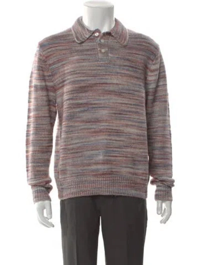 Pre-owned Kith Striped Collar Polo Sweater In Multi