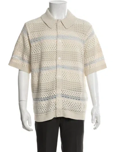 Pre-owned Kith Striped Collar Polo Sweater In Neutrals