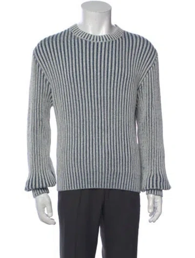 Pre-owned Kith Striped Crew Neck Pullover In Blue