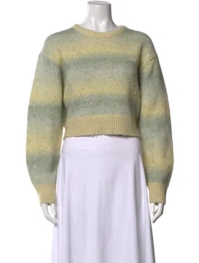 Pre-owned Kith Striped Crew Neck Sweater In Green
