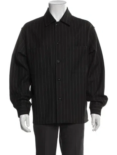 Pre-owned Kith Striped Embroidered Accent Blazer In Gray