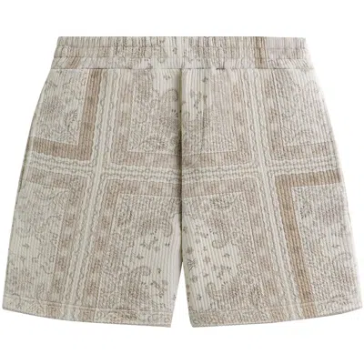 Pre-owned Kith Striped Interlock Curtis Short 'canvas' | Cream | Men's Size M In White