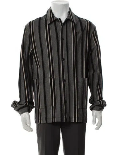 Pre-owned Kith Striped Jacket W/ Tags In Black
