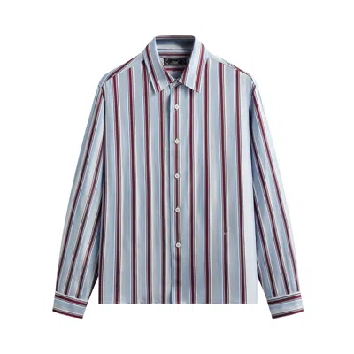Pre-owned Kith Striped Jacquard Thompson Shirt 'tin' | Blue | Men's Size Xl