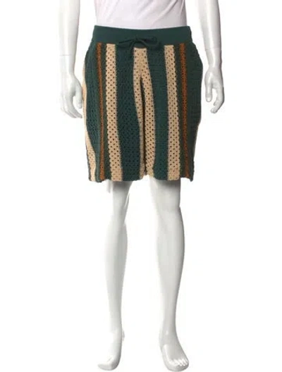 Pre-owned Kith Striped Jogger Shorts In Green